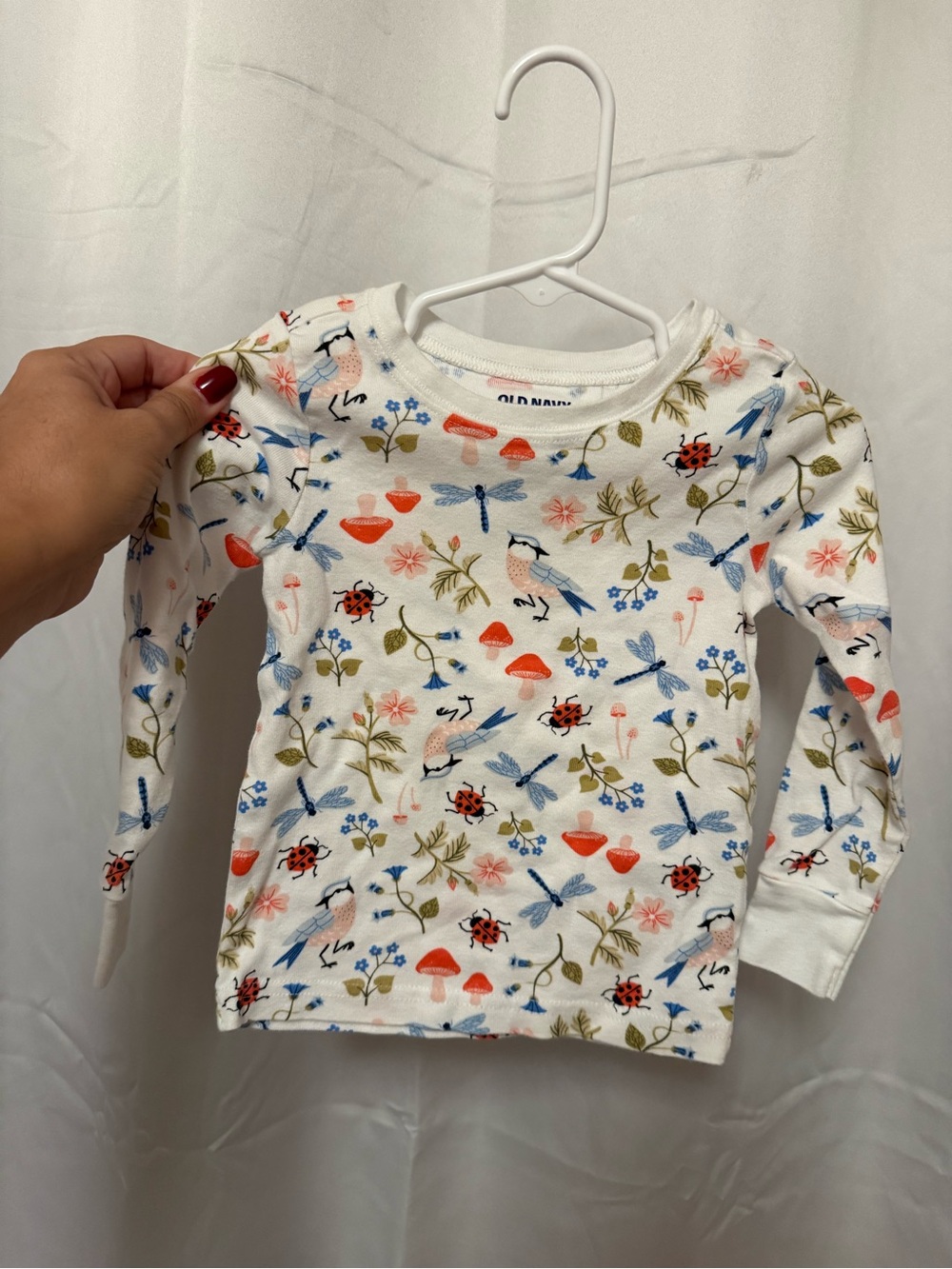 Old Navy x Lovevery Girls' White Floral & Nature Print Long-Sleeve pajama set